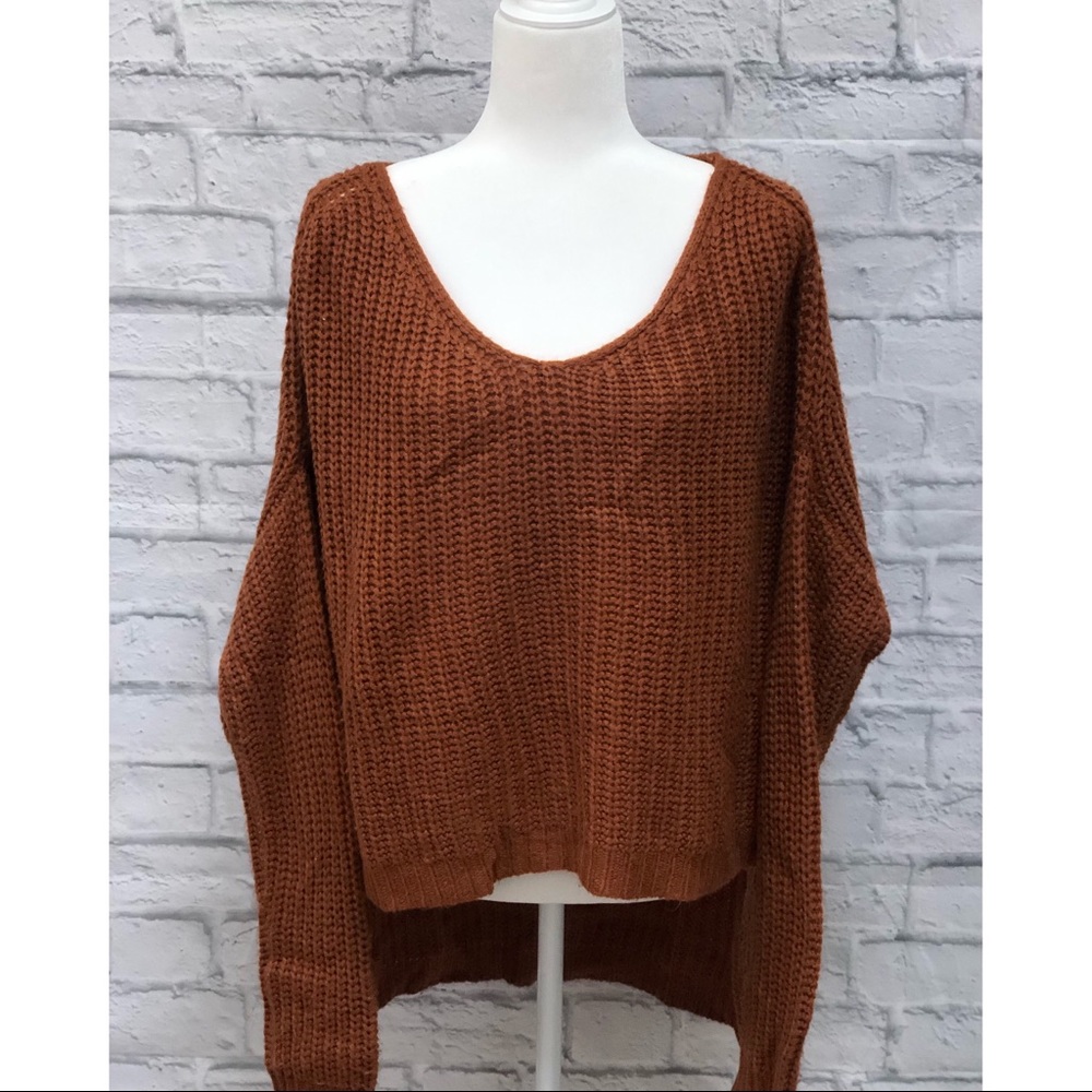 High low chunky knit sweater